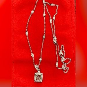 Judith Ripka 925 Sterling 36” Necklace and Enhancer